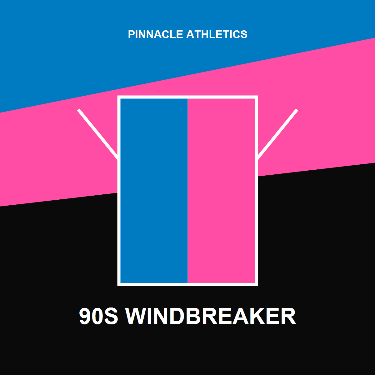 Pinnacle Athletics 90s style windbreaker jacket front view