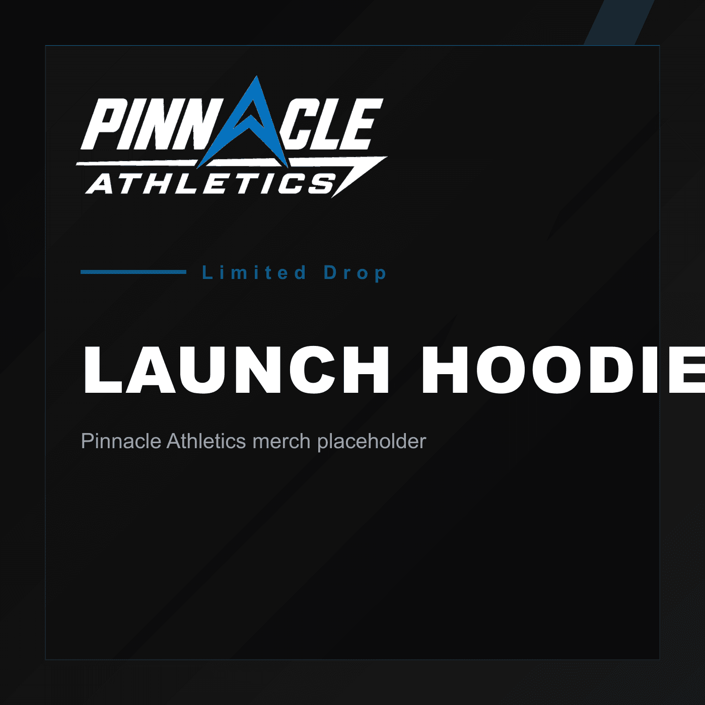 Pinnacle Athletics launch hoodie front graphic